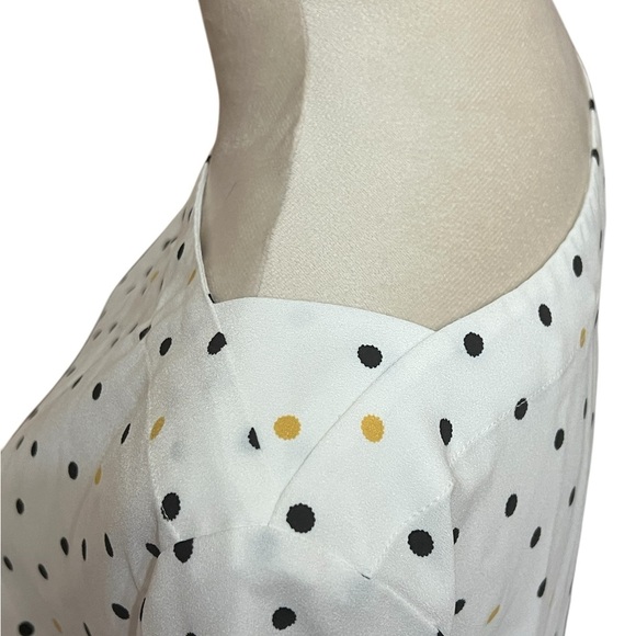 Ann Taylor White Colorful Multicolor Polka Dots Boxy Blouse - Picture 3 of 6